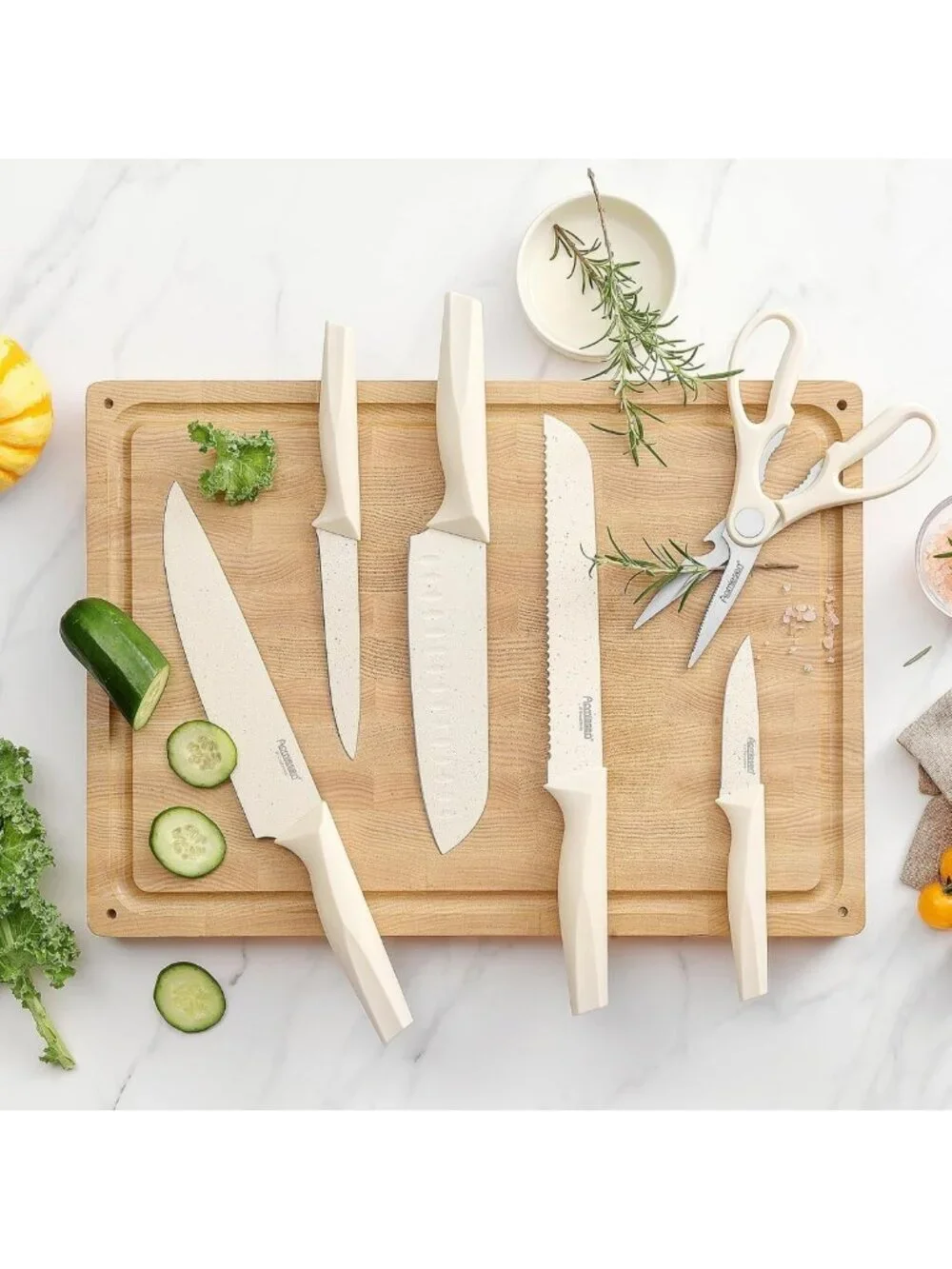 8-Piece Premium Knife Set with Block - Lightweight, Strong, Ergonomic